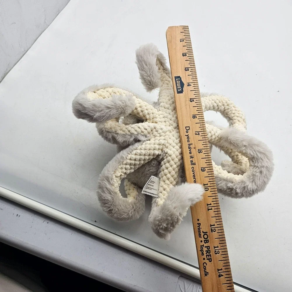 Apricot Lamb Octopus Plush Stuffed Animal Toy Small Gray Soft Washable Cute